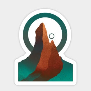 Peak of emeralds and orange Sticker